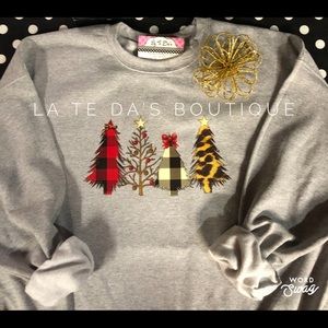 Plaid & Leopard Christmas Tree Sweatshirt